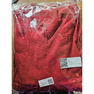 NWT Women's Red V-Neck Tiered Maxi Dress XXXL